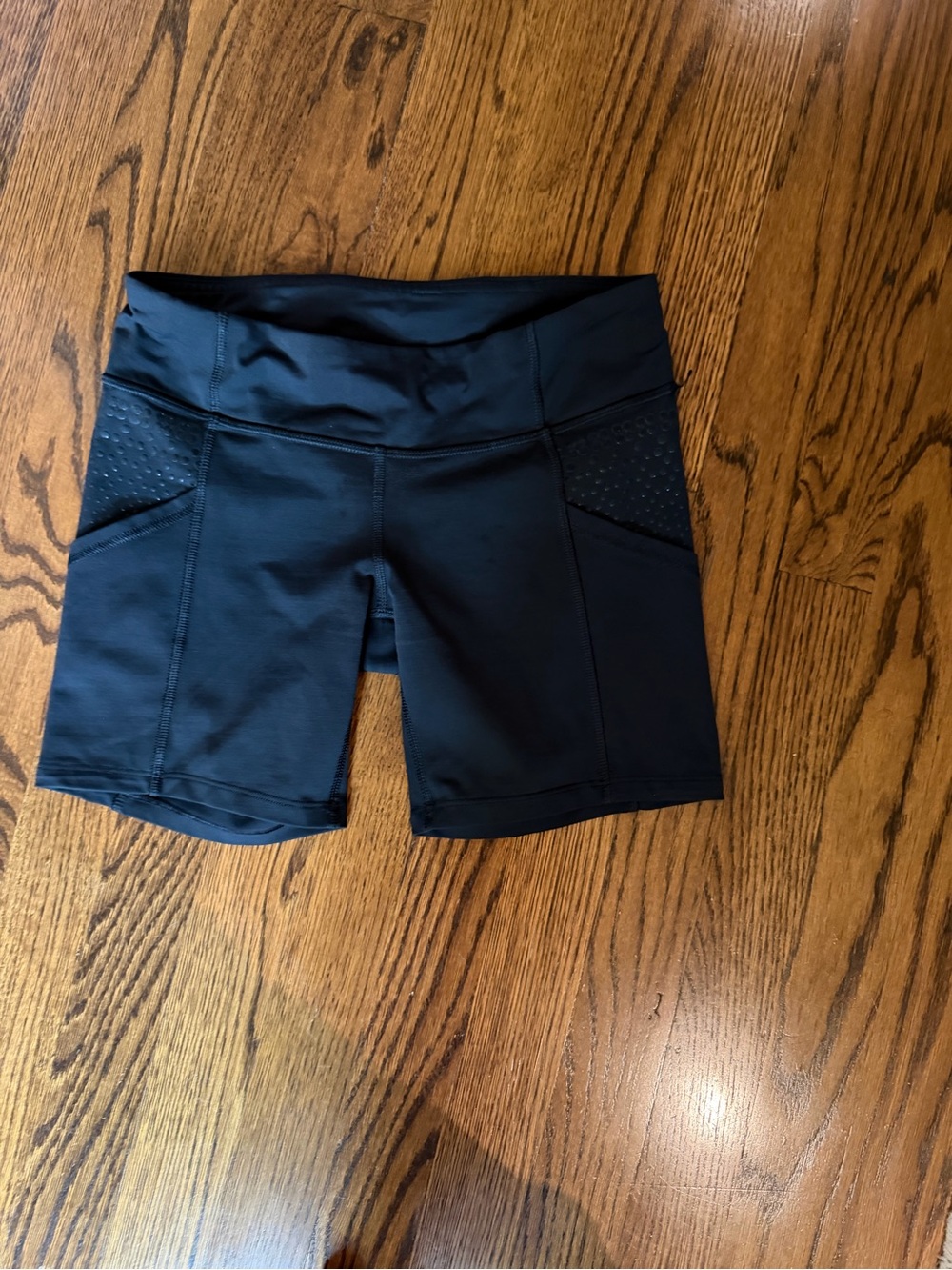 lululemon athletica Black High-Rise Bike Shorts with Perforated Side Panels
